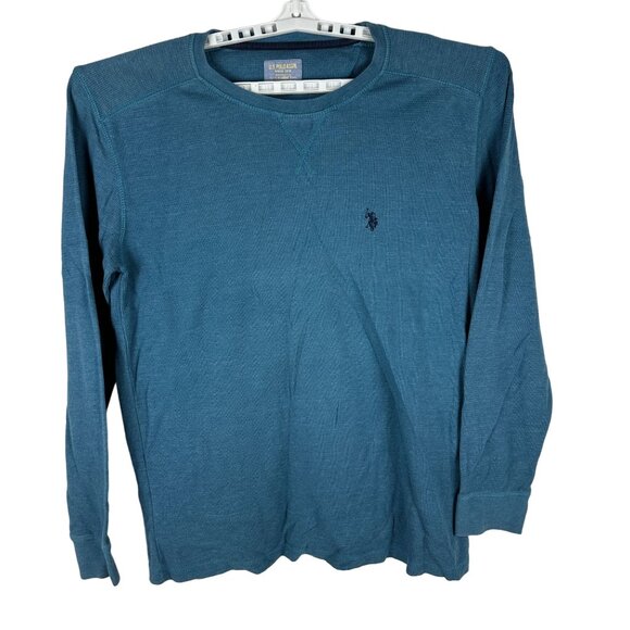 U.S. Polo Assn. Men's X-Large Teal Long Sleeve Crew Neck Shirt Cotton/Polyester - Picture 1 of 5